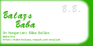 balazs baba business card