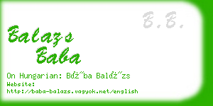 balazs baba business card